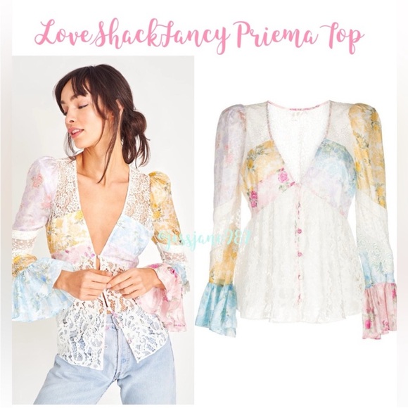 LoveShackFancy Tops - LoveShackFancy Priema Button Down Blouse Top XS
